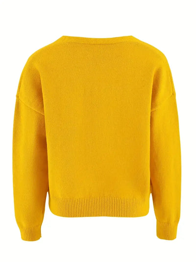 Geborduurd vest met lange mouwen in Daisy-patroon