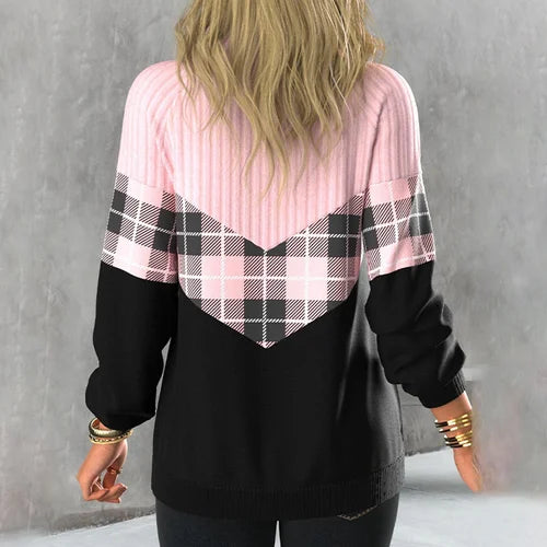 Elegante trui met V-hals en ritssluiting