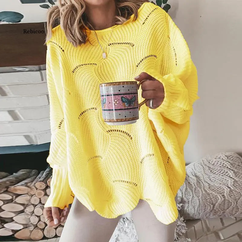 Casual lange mouwen trui met ronde hals