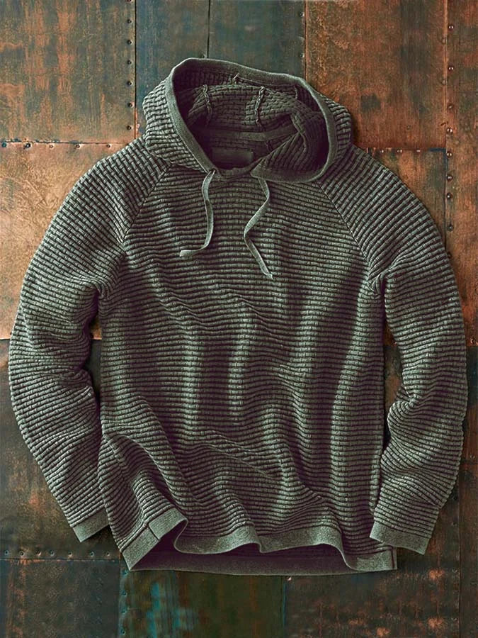 Wafel hoodie voor heren