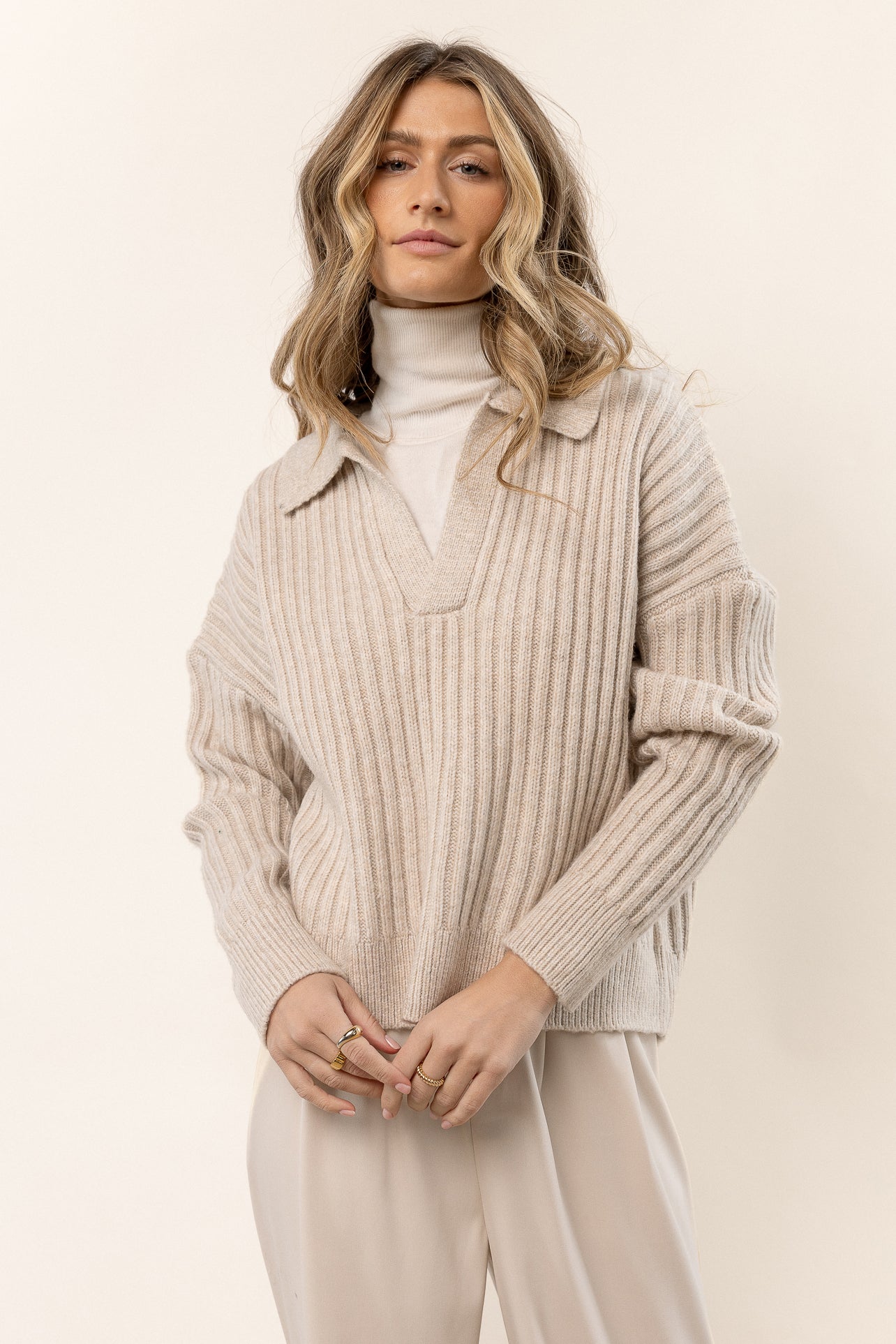 Camilla™ -  Gebreide Beige pullover