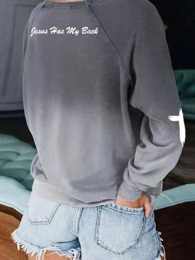 Camilla™ - Mooie Sweater "Jesus has my Back"