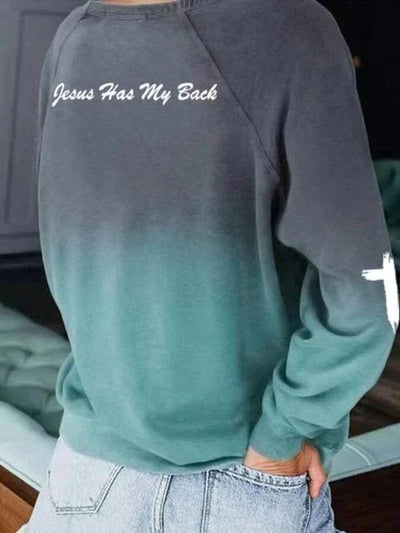 Camilla™ - Mooie Sweater "Jesus has my Back"