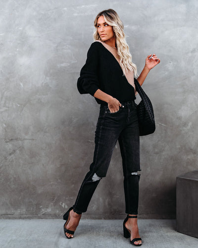 Camilla™ - Ruime Trui in Roze-Zwart