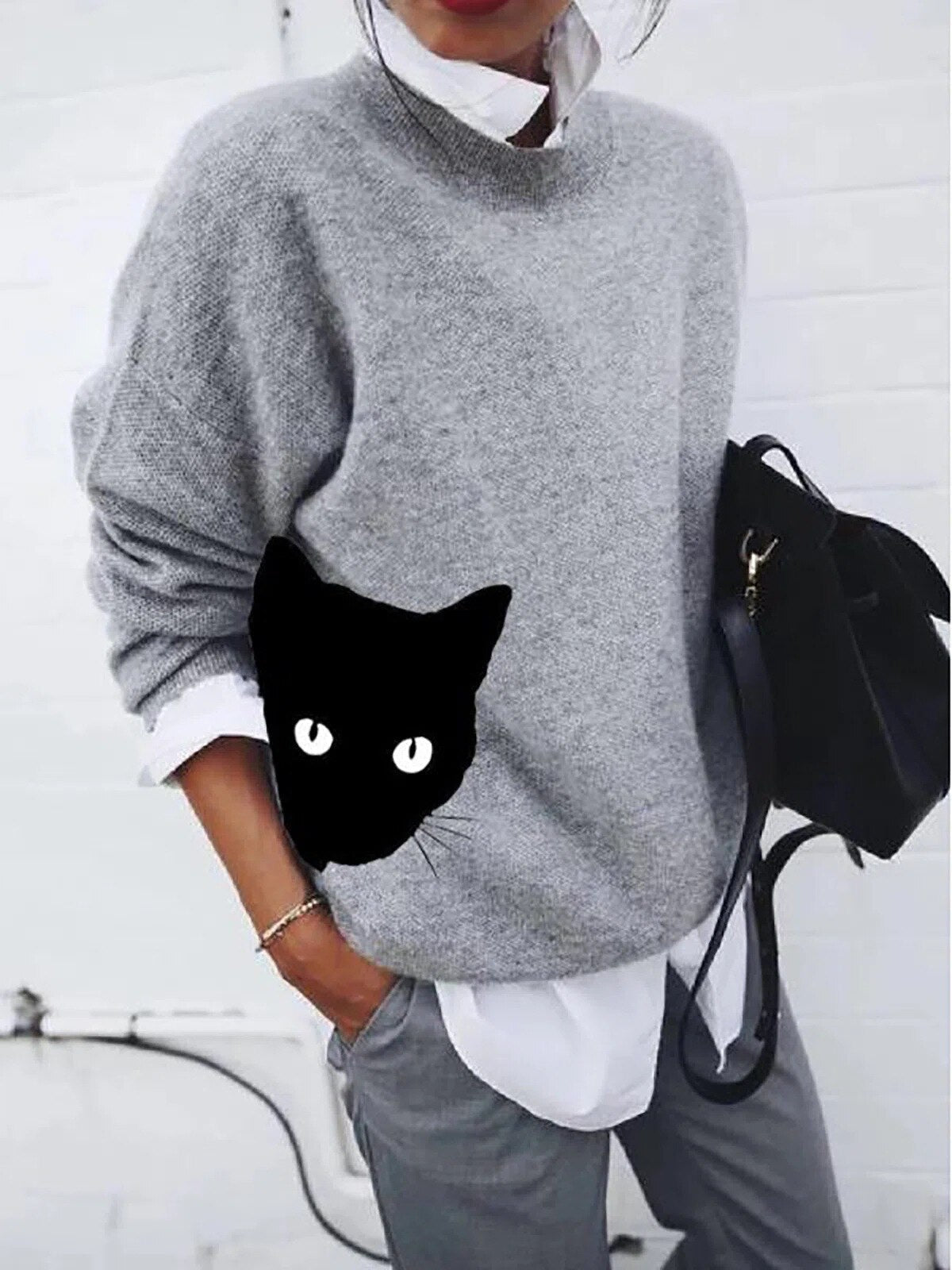 Camilla™ - Trui met Afbeelding Poes