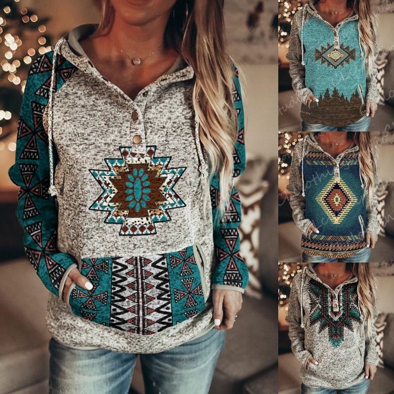Caroline™ - Vintage look Boho Hoodie