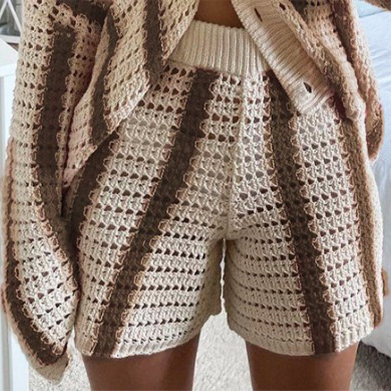 Ginevra™ - Gebreide Gestreepte Cardigan Set