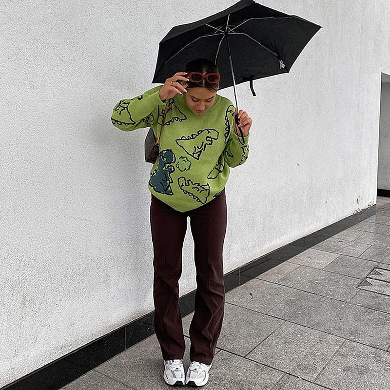 Ginevra™ -  Oversized Sweater met Dino's!