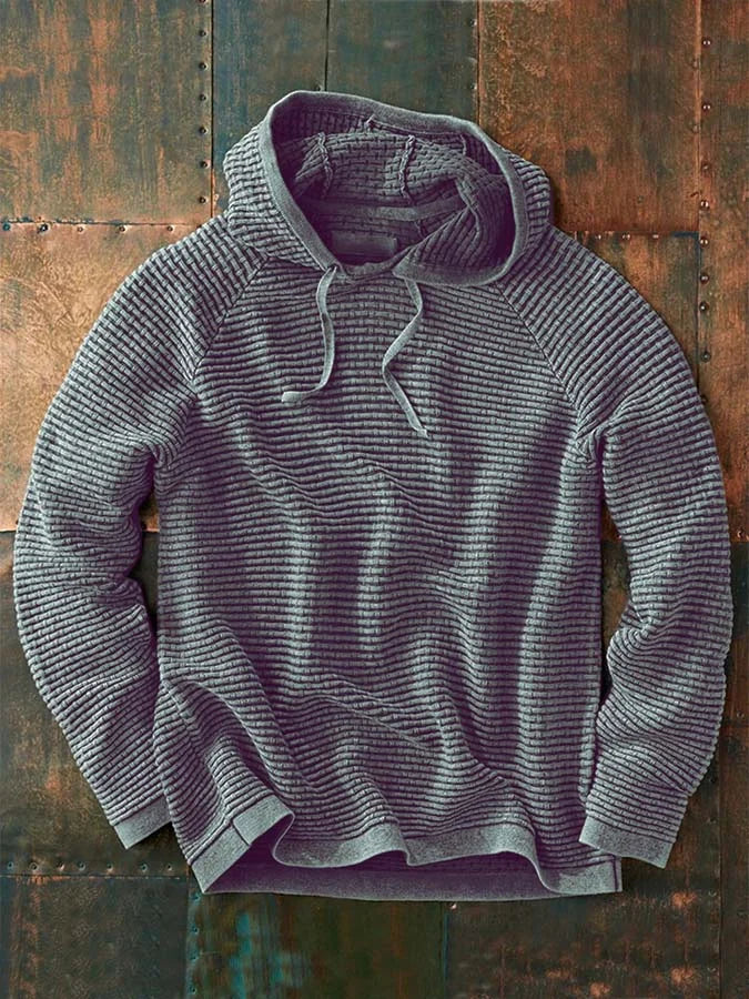 Wafel hoodie voor heren