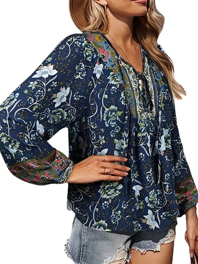 SANA | VINTAGE ZOMERBLOUSE MET LANGE MOUWEN