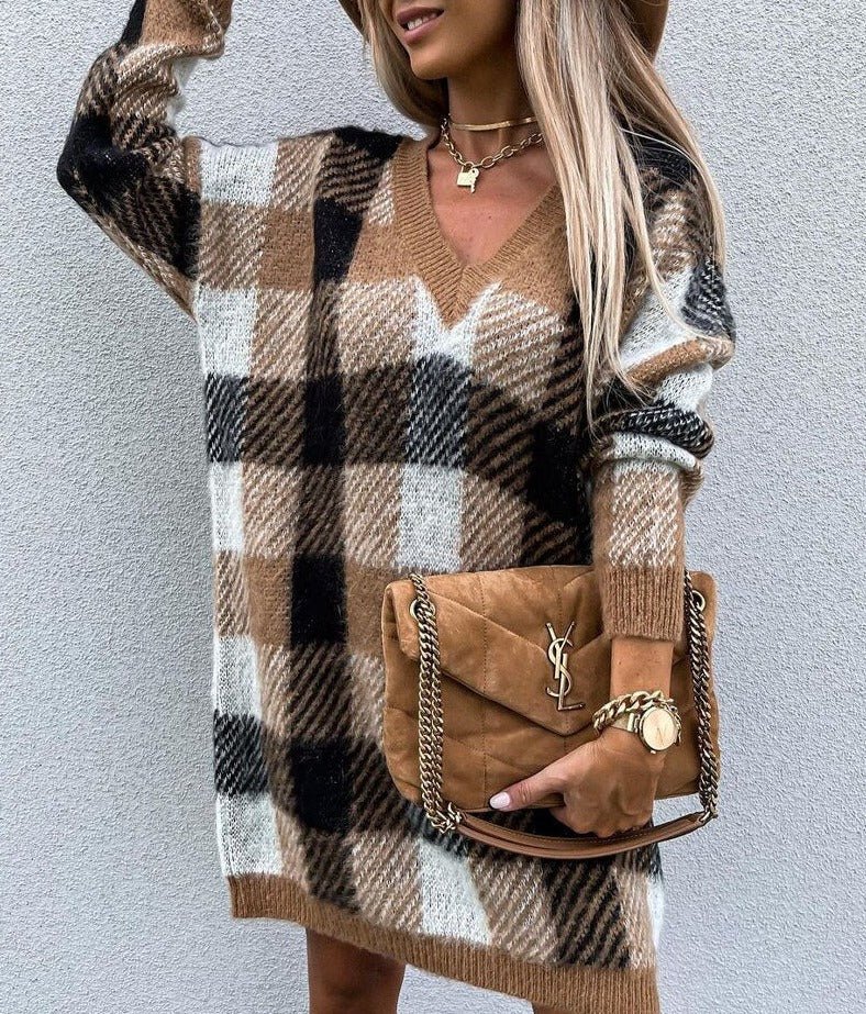 Sofia&Aurora™ - Modieuze Mini Jurk met Plaid Patroon