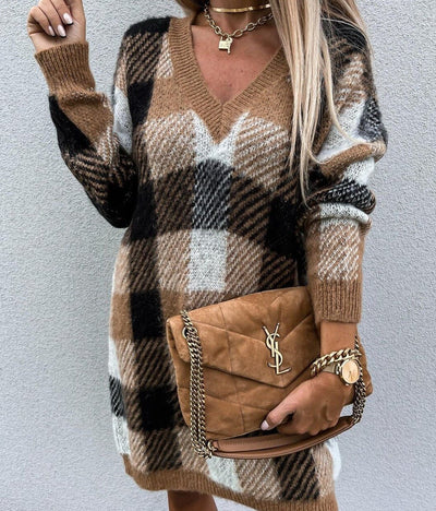 Sofia&Aurora™ - Modieuze Mini Jurk met Plaid Patroon