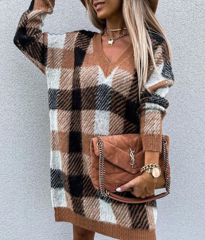 Sofia&Aurora™ - Modieuze Mini Jurk met Plaid Patroon